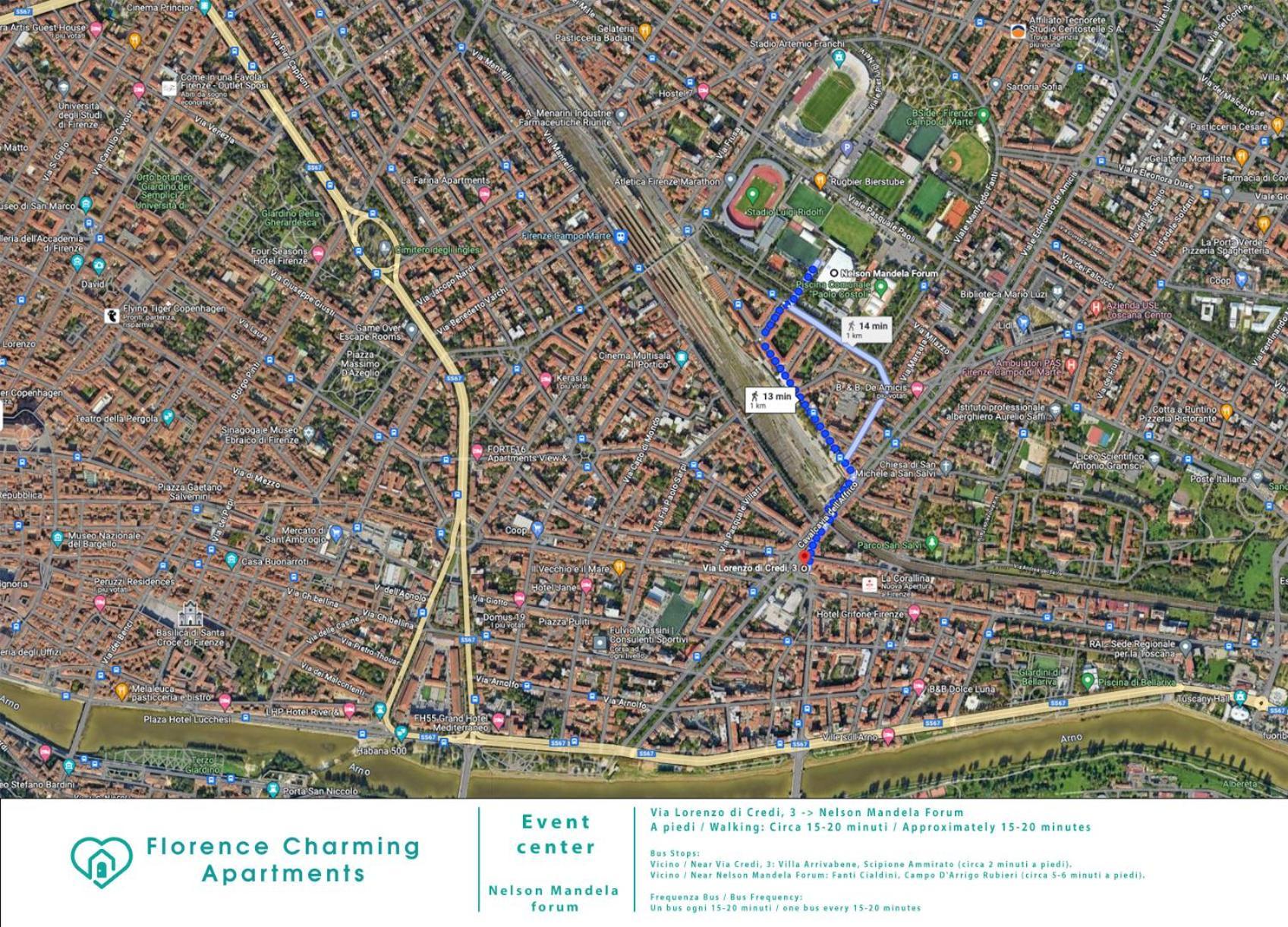 Via Lorenzo Di Credi 3 - Grazioso Con Vista, In Piazza Alberti Vicino Stadio, Nelson Mandela Forum E Con Parcheggio Di Fronte - Charming Florence